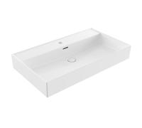 Saniclass Legend Meuble Lavabo - 81x47x13cm - avec trop-plein - 1 vasque - 1 trou de robinet - céramique - blanc brillant WT-LU801HW