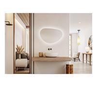Saniclass Organic Miroir Sim - 80x53.3cm - éclairage - chauffe-miroir - horizontal/vertical - organique PM-01-8053