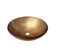 Saniclass Pesca Vasque à poser - 42x14,5cm - ronde - verre trempé - brun rouge GS-L0118