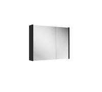 Saniclass Prime Armoire miroir - 80x63x16cm - incluant panneaux latéraux - noir mat SW1212816/SW812071