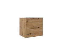 Saniclass Prime Balance Meuble sous lavabo - 60x55x44.9cm - 2 tiroirs - Poignée intégrée - MDF - Chêne rustique 88168
