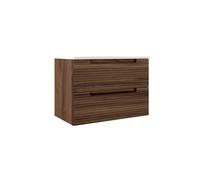 Saniclass Prime Balance Meuble sous lavabo - 80x55x44.9cm - 2 tiroirs - Poignée intégrée - MDF - Noyer 88173