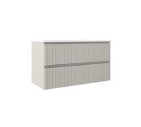 Saniclass Prime Blend Ensemble meuble sous-lavabo - 100x55x45.9cm - avec lavabo inclus - 2 tiroirs - poignée intégrée - cotton mat (beige) SW892648/SW915368
