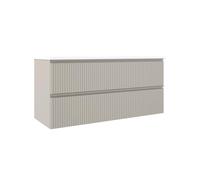 Saniclass Prime Blend Meuble sous lavabo - 120x55x45.9cm - 2 tiroirs - poignée intégrée - MDF - mat cotton (beige) ARES_120_Cotton