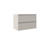 Saniclass Prime Blend Meuble sous lavabo - 80x55x45.9cm - 2 tiroirs - poignée intégrée - MDF - mat cotton (beige) ARES_80_Cotton