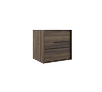 Saniclass Prime Essential ensemble meuble de salle de bains - 60x55x46cm - plan de toilette - vasque terrazzo - noyer SW892659/SW892750/SW788030