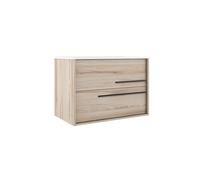 Saniclass Prime Essential Meuble sous lavabo - 100x55x46cm - 2 tiroirs - Poignée standard - MDF - hêtre AQUA_100_Aliso