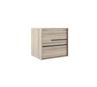 Saniclass Prime Essential Meuble sous lavabo - 60x55x46cm - 2 tiroirs - Poignée standard - MDF - hêtre AQUA_60_Aliso