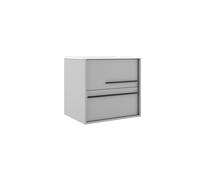 Saniclass Prime Essential Meuble sous lavabo - 60x55x46cm - 2 tiroirs - Poignée standard - MDF - mat greige (gris) AQUA_60_Griggio