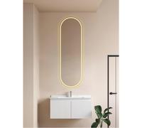 Saniclass Shine - Armoire à miroir - 45x140x14 cm - ovale - éclairage LED indirect - chauffage du miroir - noir SW1471813