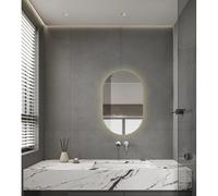 Saniclass Shine Miroir de salle de bains - 50x80cm - ovale - positionnement horizontal / vertical - éclairage LED indirect - Désembuage - Infrarouge SW11-5080