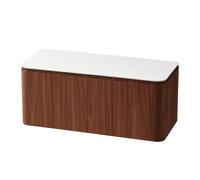 Saniclass Terra Meuble de salle de bains - 140cm - 4 tiroirs - coins arrondis - plan de toilette solid surface - châtaignier (noyer) SW1174104 / SW1174122