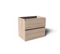 Saniclass Vita Ensemble meuble de salle de bains - 140x60x46cm - 4 tiroirs - sans poignées - 2 vasques - sans percage robinet - trop-plein - céramique - chêne clair 2x SW1413846/SW773929