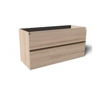 Saniclass Vita Meuble de salle de bains - 120x60x46cm - 2 tiroirs - sans poignée - 1 vasque - sans trous de robinet - trop-plein - céramique - chêne clair SW1413861/SW773928
