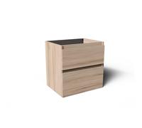 Saniclass Vita Meuble de salle de bains - 60x60x46cm - 2 tiroirs - sans poignée - 1 vasque - 1 trou de robinet - trop-plein - céramique - chêne clair SW1413843/SW804530