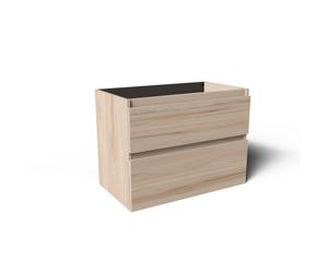 Saniclass Vita Meuble de salle de bains - 80x60x46cm - 2 tiroirs - sans poignée - plan de toilette - hêtre (bois) SW910983/SW1413850