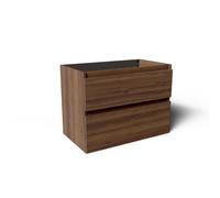 Saniclass Vita Meuble sous lavabo - 80cm - 2 tiroirs - sans poignée - noyer 060739