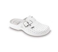 Saniflex 2931-10 Sabots Mules Chaussons Chaussures en Cuir, Homme, Blanc, EU 42