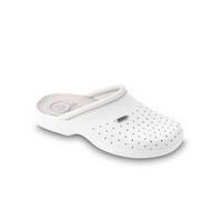 Saniflex 2961-10 Sabots Mules Chaussons Chaussures en Cuir, Homme, Blanc, EU 42