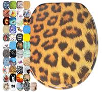 Sanilo Abattant WC avec frein de chute et libération rapide, Siège de WC amovible par simple pression sur un bouton, Montage facile par le haut (Peau de léopard)