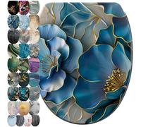 Sanilo Abattant WC avec frein de chute et libération rapide, Siège de WC amovible par simple pression sur un bouton, Montage facile par le haut (Bluemara)