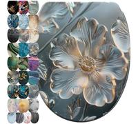 Sanilo Abattant WC avec frein de chute et libération rapide, Siège de WC amovible par simple pression sur un bouton, Montage facile par le haut (Frostia)