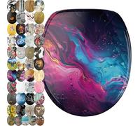 Sanilo Abattant WC avec frein de chute et libération rapide, Siège de WC amovible par simple pression sur un bouton, Montage facile par le haut (Lumen)