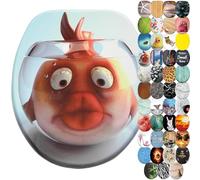 Sanilo Abattant WC frein de chute, Grande sélection de lunettes de toilette avec abaissement automatique, Fixation facile (Poisson Rouge)