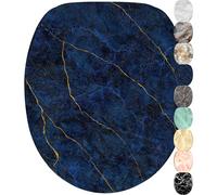 Sanilo Abattant WC frein de chute soft close - Grande sélection de abattants wc en marbre - Finition de haute qualité (Marbre Bleu foncé)