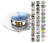Sanilo Bondes de lavabo Pop-up Sanilo | Beaucoup de Jolies bondes Pop-up universelles avec Motif | bonde et Siphon (Gouttes)