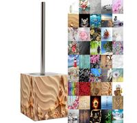 Sanilo Brosse WC et Porte Brosse, Grande Sélection, Manche en Acier Inoxydable, Tête Remplaçable, Facile d'Entretien (Sanibel)