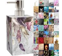 Sanilo Distributeur de Savon Haut de Gamme | Grande sélection | Design élégant, Chic | Un bel accroche-Regard pour la Salle de Bain (Plumes)