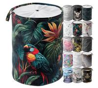 Sanilo Panier à Linge I Corbeille à Linge Ronde 60 Litres I Sac à Linge Pliable Avec des Poignées (Exotique)