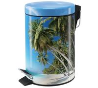 Sanilo Poubelle de Salle de Bain 3L avec système d’abaissement automatique, Nombreuses nouvelles Poubelles à Cosmétiques au choix, Poubelle avec seau intérieur (Caraïbes)