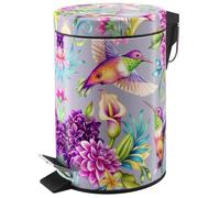 Sanilo Poubelle de Salle de Bain 3L avec système d’abaissement automatique, Nombreuses nouvelles Poubelles à Cosmétiques au choix, Poubelle avec seau intérieur (Colibri)
