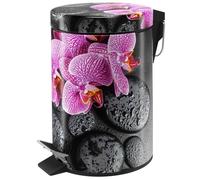 Sanilo Poubelle de Salle de Bain 3L avec système d’abaissement automatique, Nombreuses nouvelles Poubelles à Cosmétiques au choix, Poubelle avec seau intérieur (Madeira)
