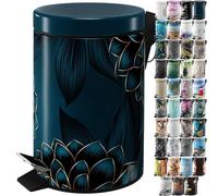 Sanilo Poubelle de Salle de Bain 3L avec système d’abaissement automatique, Nombreuses nouvelles Poubelles à Cosmétiques au choix, Poubelle avec seau intérieur (Dahlia)