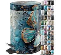 Sanilo Poubelle de Salle de Bain 3L avec système d’abaissement automatique, Nombreuses nouvelles Poubelles à Cosmétiques au choix, Poubelle avec seau intérieur (Mariposa)