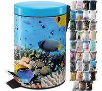 Sanilo Poubelle de Salle de Bain 3L avec système d’abaissement automatique, Nombreuses nouvelles Poubelles à Cosmétiques au choix, Poubelle avec seau intérieur (Ocean)