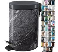 Sanilo Poubelle de Salle de Bain 3L avec système d’abaissement automatique, Nombreuses nouvelles Poubelles à Cosmétiques au choix, Poubelle avec seau intérieur (Granit)