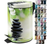 Sanilo Poubelle de Salle de Bain 3L avec système d’abaissement automatique, Nombreuses nouvelles Poubelles à Cosmétiques au choix, Poubelle avec seau intérieur (Harmony)