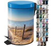 Sanilo Poubelle de Salle de Bain 3L avec système d’abaissement automatique, Nombreuses nouvelles Poubelles à Cosmétiques au choix, Poubelle avec seau intérieur (Dune)