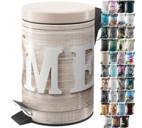 Sanilo Poubelle de Salle de Bain 3L avec système d’abaissement automatique, Nombreuses nouvelles Poubelles à Cosmétiques au choix, Poubelle avec seau intérieur (Home)