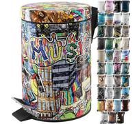 Sanilo Poubelle de Salle de Bain 3L avec système d’abaissement automatique, Nombreuses nouvelles Poubelles à Cosmétiques au choix, Poubelle avec seau intérieur (Graffiti)