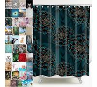 Sanilo Rideau de Douche 180 x 200 cm, Large Choix de Beaux Rideaux de Bain, Haute qualité, 12 Anneaux Inclus, Imperméable, Effet Anti-moisissures (Dahlia)