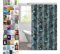 Sanilo Rideau de Douche, Large Choix de Beaux Rideaux de Bain, Haute qualité, 12 Anneaux Inclus, Imperméable, Effet Anti-moisissures (Monstera)