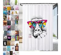 Sanilo Rideau de Douche, Large Choix de Beaux Rideaux de Bain, Haute qualité, 12 Anneaux Inclus, Imperméable, Effet Anti-moisissures (Stay Cool)