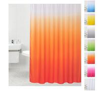 Sanilo Rideau de Douche, Large Choix de Beaux Rideaux de Bain, Haute qualité, 12 Anneaux Inclus, Imperméable, Effet Anti-moisissures (180 x 200 cm, Orange)