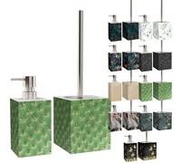 Sanilo Salle de Bain Set, Grande sélection, Distributeur de Savon et Brosse WC et Porte Brosse, Design élégant, Chic, Un bel accroche-Regard pour la Toilette (Cactus)