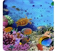 Sanilo Tapis de Douche 53 x 53 cm, Tapis de Bain Antidérapant pour la Douche et la Baignoire, Tapis Antidérapant Lavable en Machine et Résistant aux Moisissures (Ocean)